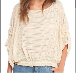NWOT Free people Striped Cream Women's Top